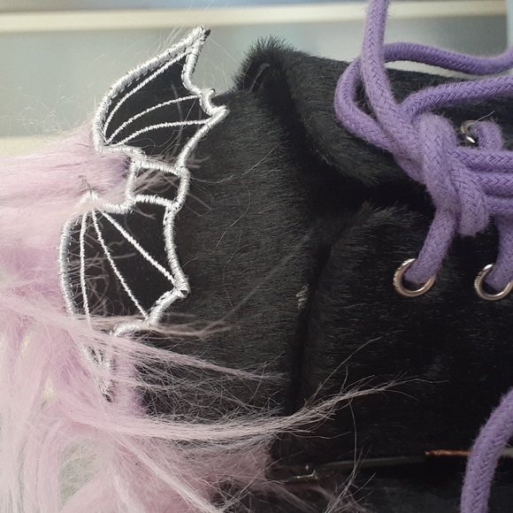 #43 Brand new Sugar Thrillz velvet combat boots - Picture 2 of 11